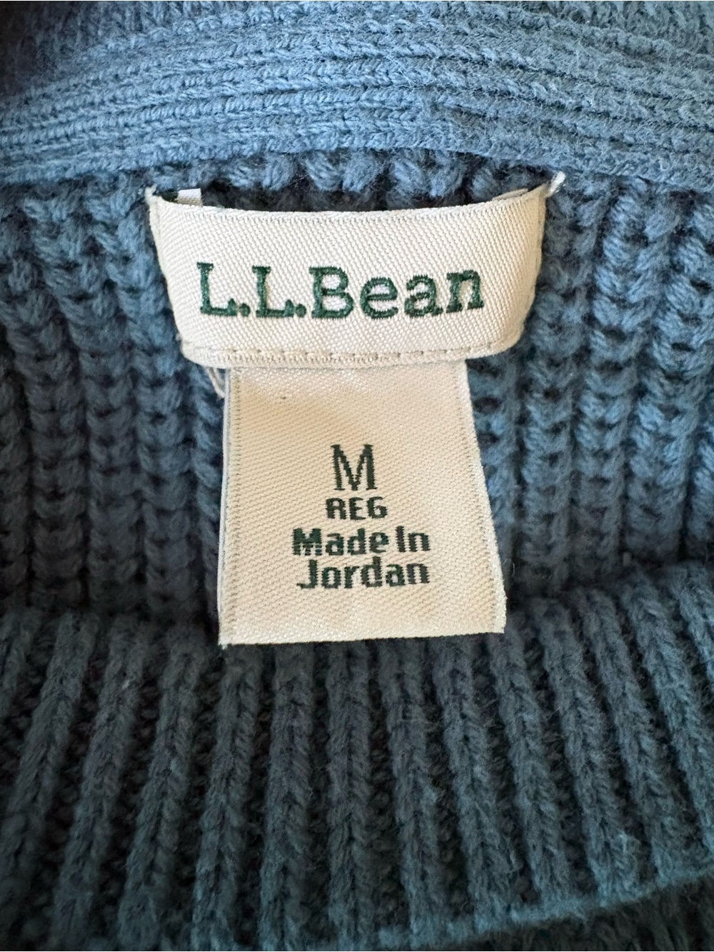 L.L. Bean Slate Blue Knit Crew Sweater - Picture 3 of 5